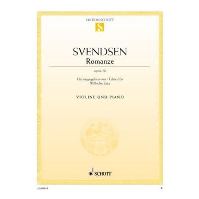 Partitions classique SCHOTT SVENDSEN JOHAN SEVERIN - ROMANZE OP. 26 - VIOLIN AND PIANO Violon - Publicité Partitions classique SCHOTT SVENDSEN JOHAN SEVERIN - ROMANZE OP. 26 - VIOLIN AND PIANO Violon - Publicité
