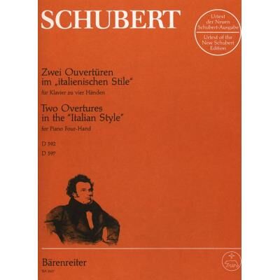 Partitions classique BARENREITER SCHUBERT F. - 2 OUVERTURES DANS LE STYLE ITALIEN D 592 ET 597 - PIANO 4 MAINS Piano - Publicité Partitions classique BARENREITER SCHUBERT F. - 2 OUVERTURES DANS LE STYLE ITALIEN D 592 ET 597 - PIANO 4 MAINS Piano - Publicité