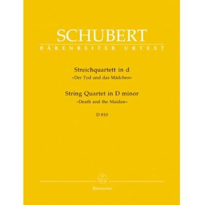 Partitions classique BARENREITER SCHUBERT F. - QUATUOR A CORDES LA JEUNE FILLE ET LA MORT EN RE MINEUR D 810 Ensemble à cordes - Publicité Partitions classique BARENREITER SCHUBERT F. - QUATUOR A CORDES LA JEUNE FILLE ET LA MORT EN RE MINEUR D 810 Ensemble à cordes - Publicité