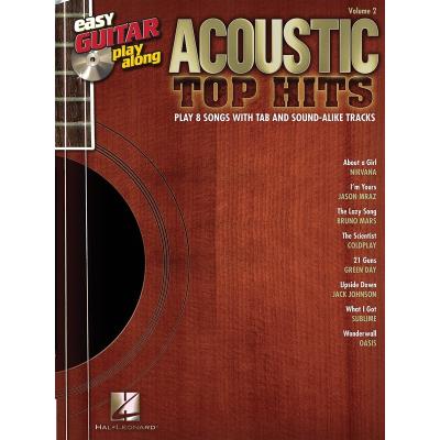 Hal Leonard Easy Guitar Play-Along Vol.002 Acoustic Top Hits Tab + Cd - Publicité Hal Leonard Easy Guitar Play-Along Vol.002 Acoustic Top Hits Tab + Cd - Publicité