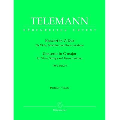 Partitions classique BARENREITER TELEMANN G.P. - KONZERT IN G-DUR FUR VIOLA, STREICHER UND BASSO CONTINUO G-DUR TWV 51:G9 Grand format - Publicité Partitions classique BARENREITER TELEMANN G.P. - KONZERT IN G-DUR FUR VIOLA, STREICHER UND BASSO CONTINUO G-DUR TWV 51:G9 Grand format - Publicité