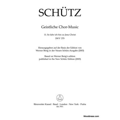 Partitions Classique Barenreiter Schutz H. - So Fahr Ich Hin Zu Jesu Christ Swv 379 Choeur Et Ensemble Vocal - Publicité Partitions Classique Barenreiter Schutz H. - So Fahr Ich Hin Zu Jesu Christ Swv 379 Choeur Et Ensemble Vocal - Publicité