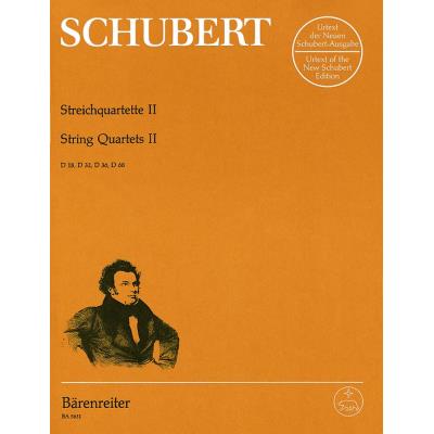 Partitions classique BARENREITER SCHUBERT F. - QUATUORS A CORDES VOL.2 D 18,D 32,D 36,D 68 - 2 VIOLONS, ALTO, PIANO Ensemble à cordes - Publicité Partitions classique BARENREITER SCHUBERT F. - QUATUORS A CORDES VOL.2 D 18,D 32,D 36,D 68 - 2 VIOLONS, ALTO, PIANO Ensemble à cordes - Publicité
