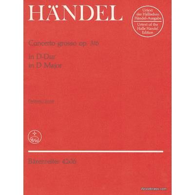 Partitions classique BARENREITER HAENDEL G.F. - CONCERTO GROSSO HWV 317 EN RE MAJEUR OP.3/6 - CONDUCTEUR Grand format - Publicité Partitions classique BARENREITER HAENDEL G.F. - CONCERTO GROSSO HWV 317 EN RE MAJEUR OP.3/6 - CONDUCTEUR Grand format - Publicité