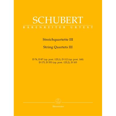 Partitions classique BARENREITER SCHUBERT F. - QUATUORS A CORDES VOL.3 - 2 VIOLONS, ALTO, VIOLONCELLE Ensemble à cordes - Publicité Partitions classique BARENREITER SCHUBERT F. - QUATUORS A CORDES VOL.3 - 2 VIOLONS, ALTO, VIOLONCELLE Ensemble à cordes - Publicité