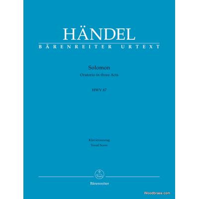 Partitions classique BARENREITER HANDEL - SOLOMON HWV 67 - VOCAL SCORE Choeur et ensemble vocal - Publicité Partitions classique BARENREITER HANDEL - SOLOMON HWV 67 - VOCAL SCORE Choeur et ensemble vocal - Publicité