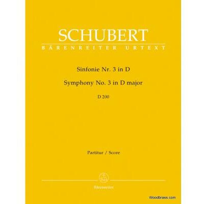 Partitions classique BARENREITER SCHUBERT F. - SINFONIE N° 3 D-DUR D 200 - CONDUCTEUR Grand format - Publicité Partitions classique BARENREITER SCHUBERT F. - SINFONIE N° 3 D-DUR D 200 - CONDUCTEUR Grand format - Publicité