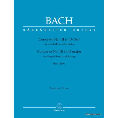 Partitions classique BARENREITER BACH J.S. - CONCERTO N°3 IN D-DUR BWV 1054 - SCORE Grand format - Publicité Partitions classique BARENREITER BACH J.S. - CONCERTO N°3 IN D-DUR BWV 1054 - SCORE Grand format - Publicité