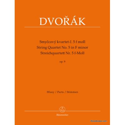 Partitions classique BARENREITER DVORAK A. - STRING QUARTET N°5 IN F MINOR OP.9 - PARTS Musique de chambre - Publicité Partitions classique BARENREITER DVORAK A. - STRING QUARTET N°5 IN F MINOR OP.9 - PARTS Musique de chambre - Publicité