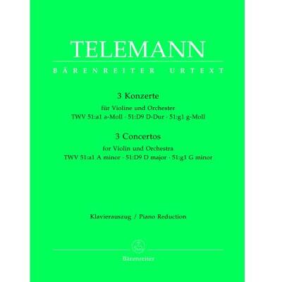 Partitions classique BARENREITER TELEMANN G.P. - 3 CONCERTOS POUR VIOLON ET ORCHESTRE - VIOLON, PIANO Violon - Publicité Partitions classique BARENREITER TELEMANN G.P. - 3 CONCERTOS POUR VIOLON ET ORCHESTRE - VIOLON, PIANO Violon - Publicité