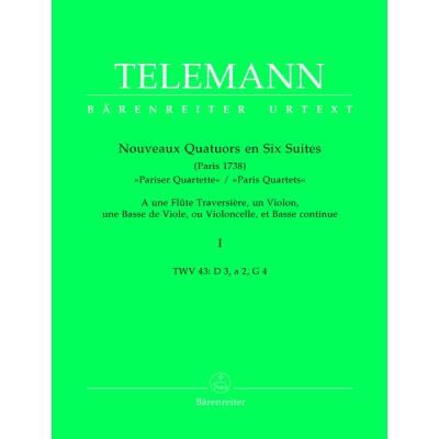 Partitions classique BARENREITER TELEMANN G.P. - NOUVEAUX QUATUORS EN 6 SUITES PARIS QUARTETS VOL.1 - FLUTE, VIOLON, VIOLE DE GAMBE Musique de chambre - Publicité Partitions classique BARENREITER TELEMANN G.P. - NOUVEAUX QUATUORS EN 6 SUITES PARIS QUARTETS VOL.1 - FLUTE, VIOLON, VIOLE DE GAMBE Musique de chambre - Publicité