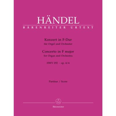 Partitions classique BARENREITER HAENDEL G.F. - KONZERT IN F-DUR HWV 292 OP 4-4 - CONDUCTEUR Grand format - Publicité Partitions classique BARENREITER HAENDEL G.F. - KONZERT IN F-DUR HWV 292 OP 4-4 - CONDUCTEUR Grand format - Publicité