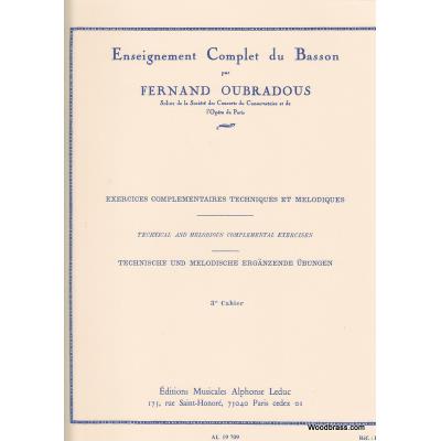 Leduc Alphonse Méthodes et pédagogie LEDUC OUBRADOUS - ENSEIGNEMENT COMPLET DU BASSON VOL.3 Basson - Publicité Leduc Alphonse Méthodes et pédagogie LEDUC OUBRADOUS - ENSEIGNEMENT COMPLET DU BASSON VOL.3 Basson - Publicité