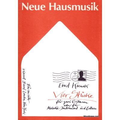 Partitions classique BARENREITER KRENEK ERNST - VIER STUCKE AUS HAUSMUSIK OP.172 - 2 GUITARES Guitare - Publicité Partitions classique BARENREITER KRENEK ERNST - VIER STUCKE AUS HAUSMUSIK OP.172 - 2 GUITARES Guitare - Publicité