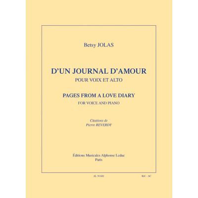 Leduc d'un journal d'amour pour voix et alto - Publicité Leduc d'un journal d'amour pour voix et alto - Publicité