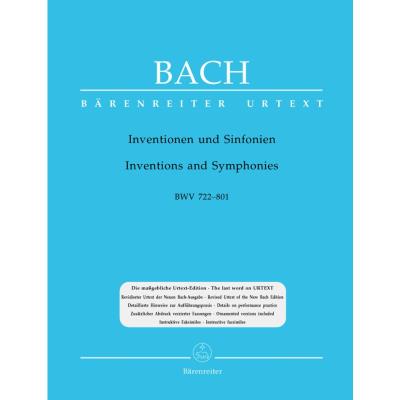 Partitions classique BARENREITER BACH J.S. - INVENTIONS ET SYMPHONIES BWV 772-801 - PIANO Piano - Publicité Partitions classique BARENREITER BACH J.S. - INVENTIONS ET SYMPHONIES BWV 772-801 - PIANO Piano - Publicité