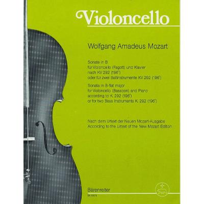 Partitions classique BARENREITER MOZART W.A. - SONATE B-DUR NACH KV 292(196 C) Musique de chambre - Publicité Partitions classique BARENREITER MOZART W.A. - SONATE B-DUR NACH KV 292(196 C) Musique de chambre - Publicité