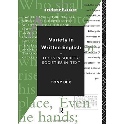 Routledge Variety in Written English, Interface Series - Publicité Routledge Variety in Written English, Interface Series - Publicité