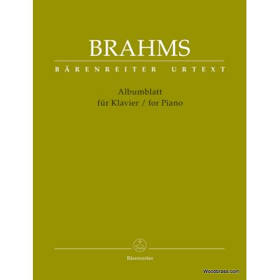 Partitions classique BARENREITER BRAHMS J. - ALBUMBLATT FOR PIANO Piano - Publicité Partitions classique BARENREITER BRAHMS J. - ALBUMBLATT FOR PIANO Piano - Publicité