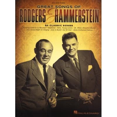 Partitions variété, pop, rock... HAL LEONARD RODGERS AND HAMMERSTEIN GREAT SONGS OF BIG NOTE PF EASY - PIANO SOLO Musique films - comédies musical - Publicité Partitions variété, pop, rock... HAL LEONARD RODGERS AND HAMMERSTEIN GREAT SONGS OF BIG NOTE PF EASY - PIANO SOLO Musique films - comédies musical - Publicité