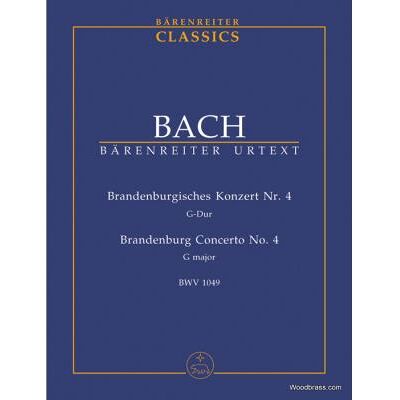 Partitions classique BARENREITER BACH J.S. - BRANDENBURG CONCERTO N°4 BWV 1049 G MAJOR Format poche - Publicité Partitions classique BARENREITER BACH J.S. - BRANDENBURG CONCERTO N°4 BWV 1049 G MAJOR Format poche - Publicité