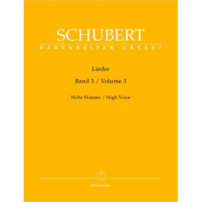Partitions classique BARENREITER SCHUBERT FRANZ - LIEDER VOL.3, OP. 80-98 - VOIX HAUTE, PIANO Soprano, instruments - Publicité Partitions classique BARENREITER SCHUBERT FRANZ - LIEDER VOL.3, OP. 80-98 - VOIX HAUTE, PIANO Soprano, instruments - Publicité