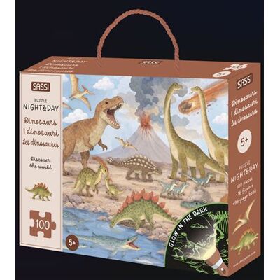 NIGHT & DAY - Les dinosaures Inclus 1 livre, 1 puzzle et 16 silhouette - Matteo Gaule - Sassi - Coffret - Jeux livres objets - Publicité NIGHT & DAY - Les dinosaures Inclus 1 livre, 1 puzzle et 16 silhouette - Matteo Gaule - Sassi - Coffret - Jeux livres objets - Publicité