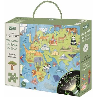 NIGHT & DAY - La Terre Inclus 1 livre, 1 puzzle et 16 silhouettes - Caroline Eysel - Sassi - Coffret - Jeux livres objets - Publicité NIGHT & DAY - La Terre Inclus 1 livre, 1 puzzle et 16 silhouettes - Caroline Eysel - Sassi - Coffret - Jeux livres objets - Publicité