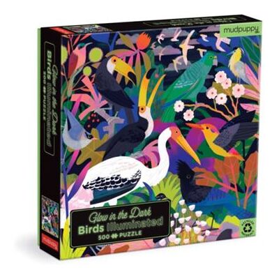 Galison Birds Illuminated 500 Piece Glow in the Dark Puzzle by Mudpuppy - Publicité Galison Birds Illuminated 500 Piece Glow in the Dark Puzzle by Mudpuppy - Publicité