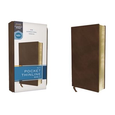 NIV Pocket Thinline Bible Leathersoft Brown Red Letter Comfort Print by Zondervan - Publicité NIV Pocket Thinline Bible Leathersoft Brown Red Letter Comfort Print by Zondervan - Publicité