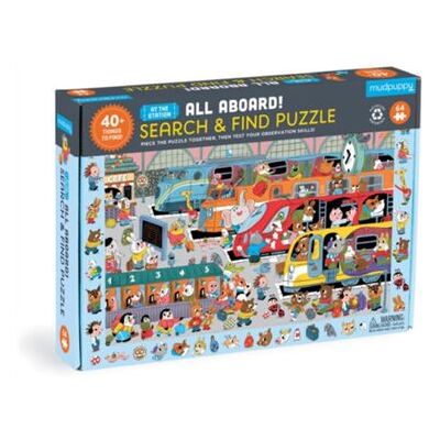 Galison All Aboard Train Station 64 Piece Search Find Puzzle by Mudpuppy - Publicité Galison All Aboard Train Station 64 Piece Search Find Puzzle by Mudpuppy - Publicité