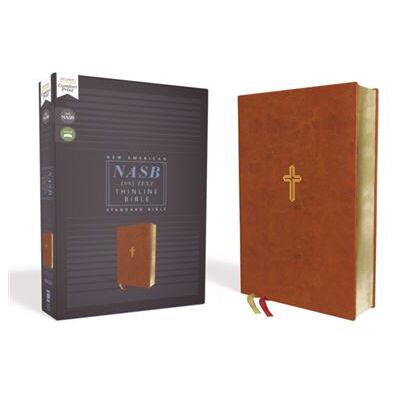 NASB Thinline Bible Leathersoft Brown Red Letter 1995 Text Comfort Print by Zondervan - Publicité NASB Thinline Bible Leathersoft Brown Red Letter 1995 Text Comfort Print by Zondervan - Publicité