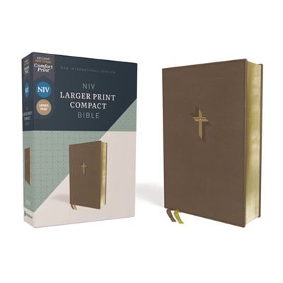 NIV Larger Print Compact Bible Leathersoft Brown Red Letter Comfort Print by Zondervan - Publicité NIV Larger Print Compact Bible Leathersoft Brown Red Letter Comfort Print by Zondervan - Publicité