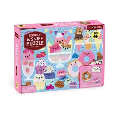 Galison Cat Cafe 60 Piece Scratch Sniff Puzzle by Mudpuppy - Publicité Galison Cat Cafe 60 Piece Scratch Sniff Puzzle by Mudpuppy - Publicité
