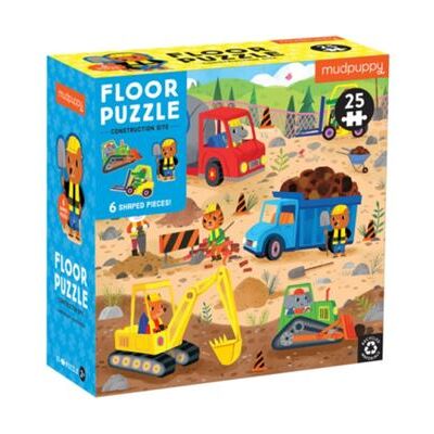 Galison Construction Site 25 Piece Floor Puzzle with Shaped Pieces by Mudpuppy - Publicité Galison Construction Site 25 Piece Floor Puzzle with Shaped Pieces by Mudpuppy - Publicité