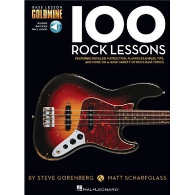 Hal Leonard 100 Rock Lessons Bass Lesson Goldmine Series by Steve Gorenberg & Matt Scharfglass - Publicité Hal Leonard 100 Rock Lessons Bass Lesson Goldmine Series by Steve Gorenberg & Matt Scharfglass - Publicité