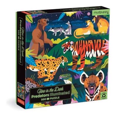 Galison Predators Illuminated 500 Piece Glow in the Dark Puzzle by Mudpuppy - Publicité Galison Predators Illuminated 500 Piece Glow in the Dark Puzzle by Mudpuppy - Publicité