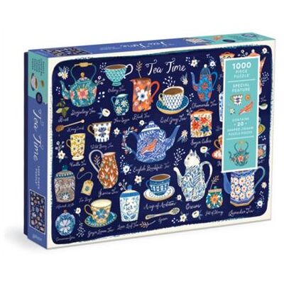 Tea Time 1000 Piece Puzzle with Shaped Pieces by Galison - Publicité Tea Time 1000 Piece Puzzle with Shaped Pieces by Galison - Publicité