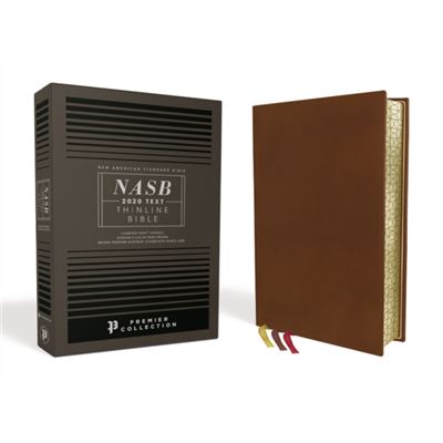 NASB Thinline Bible Premium Goatskin Leather Brown Premier Collection Black Letter Gauffered Edges 2020 Text Comfort Print by Zondervan - Publicité NASB Thinline Bible Premium Goatskin Leather Brown Premier Collection Black Letter Gauffered Edges 2020 Text Comfort Print by Zondervan - Publicité