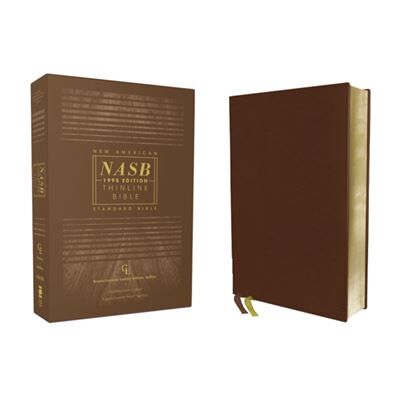 NASB Thinline Bible Genuine Leather Buffalo Brown Red Letter 1995 Text Comfort Print by Zondervan - Publicité NASB Thinline Bible Genuine Leather Buffalo Brown Red Letter 1995 Text Comfort Print by Zondervan - Publicité