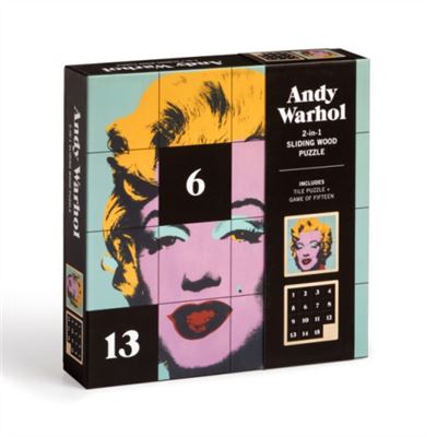 Andy Warhol Marilyn 2in1 Sliding Wood Puzzle by Galison - Publicité Andy Warhol Marilyn 2in1 Sliding Wood Puzzle by Galison - Publicité