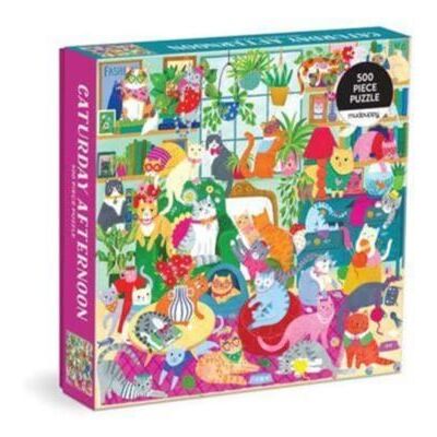 Galison Caturday Afternoon 500 Piece Family Puzzle by Mudpuppy - Publicité Galison Caturday Afternoon 500 Piece Family Puzzle by Mudpuppy - Publicité