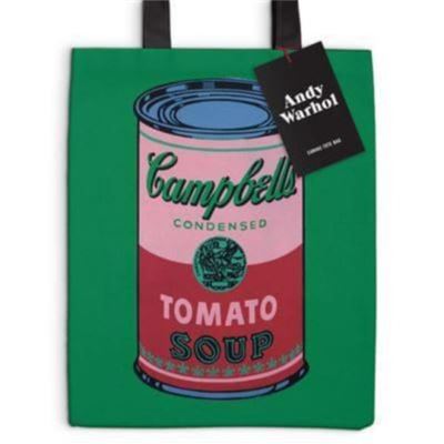 Warhol Soup Can Canvas Tote Bag Green by Galison - Publicité Warhol Soup Can Canvas Tote Bag Green by Galison - Publicité