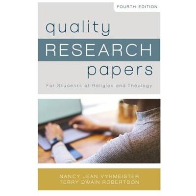 Quality Research Papers - Terry Dwain Robertson - Zondervan - Livre en Anglais - Paperback - Publicité Quality Research Papers - Terry Dwain Robertson - Zondervan - Livre en Anglais - Paperback - Publicité