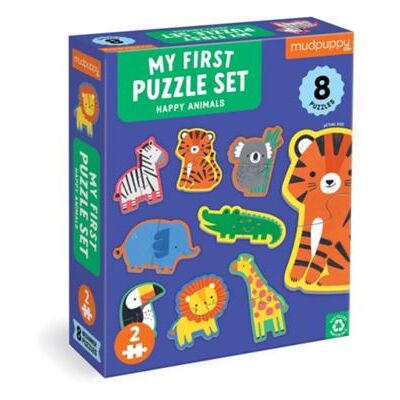 Galison Happy Animals 2 Piece My First Puzzles by Mudpuppy - Publicité Galison Happy Animals 2 Piece My First Puzzles by Mudpuppy - Publicité