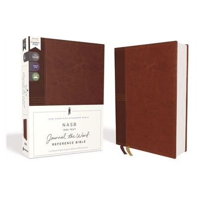 NASB Journal the Word Reference Bible Leathersoft over Board Brown Red Letter 1995 Text Comfort Print by Zondervan - Publicité NASB Journal the Word Reference Bible Leathersoft over Board Brown Red Letter 1995 Text Comfort Print by Zondervan - Publicité