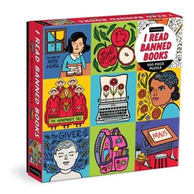 Galison I Read Banned Books 500 Piece Family Puzzle by Mudpuppy - Publicité Galison I Read Banned Books 500 Piece Family Puzzle by Mudpuppy - Publicité