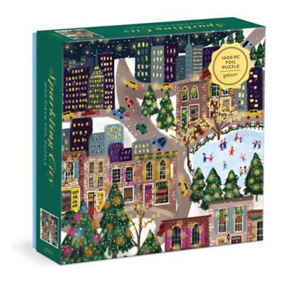 Joy Laforme Sparkling City 1000 Piece Foil Puzzle In a Square Box by Galison - Publicité Joy Laforme Sparkling City 1000 Piece Foil Puzzle In a Square Box by Galison - Publicité