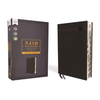 NASB Thinline Bible Large Print Leathersoft Black Red Letter 2020 Text Thumb Indexed Comfort Print by Zondervan - Publicité NASB Thinline Bible Large Print Leathersoft Black Red Letter 2020 Text Thumb Indexed Comfort Print by Zondervan - Publicité