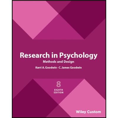 Inconnu Research in Psychology Methods and Design 8e by C. James Wheeling Jesuit College Goodwin - Publicité Inconnu Research in Psychology Methods and Design 8e by C. James Wheeling Jesuit College Goodwin - Publicité